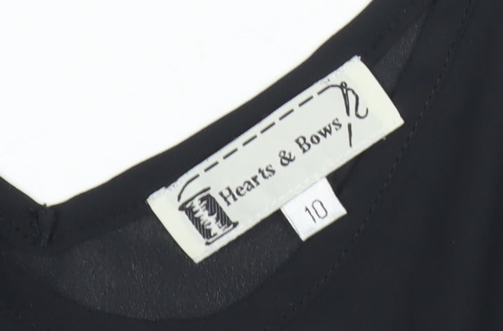 Hearts & Bows Womens Black V-Neck Camisole Tank Top Size 10