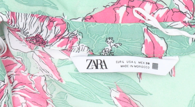 Zara Women’s Multicoloured Floral Chiffon Blouse Size L