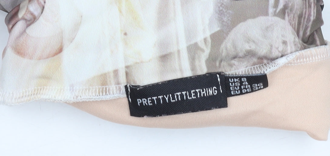 PRETTYLITTLETHING Women’s Multicoloured Size 8 Bodycon Midi Dress