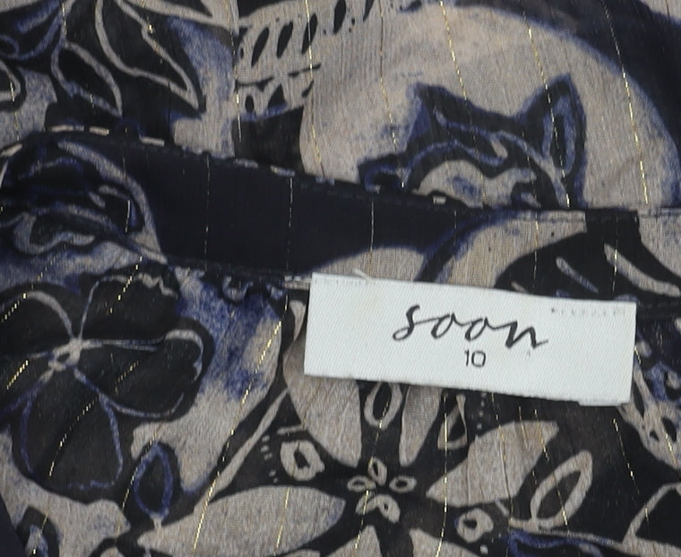 Soon Womens Multicoloured Paisley Tunic Blouse Size 10