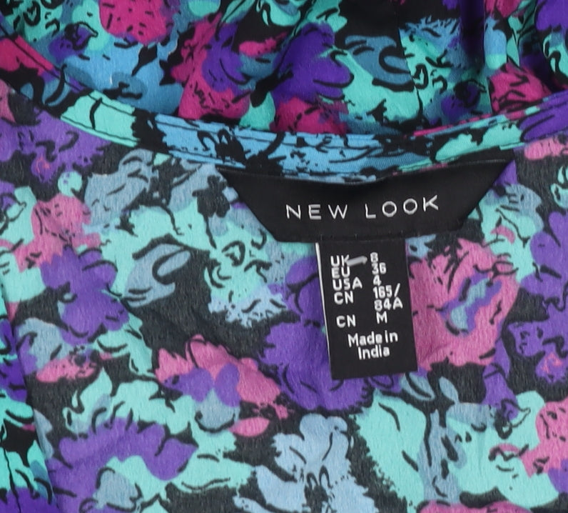 New Look Womens Multicoloured Floral A-Line Dress Size 8