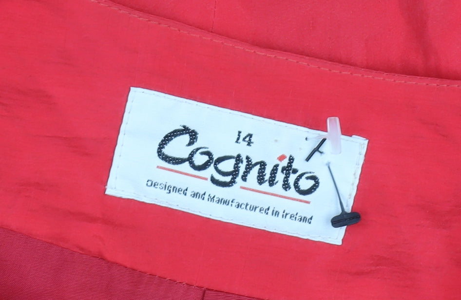 Cognito Womens Red Size 14 Tailored Single-Breasted Jacket