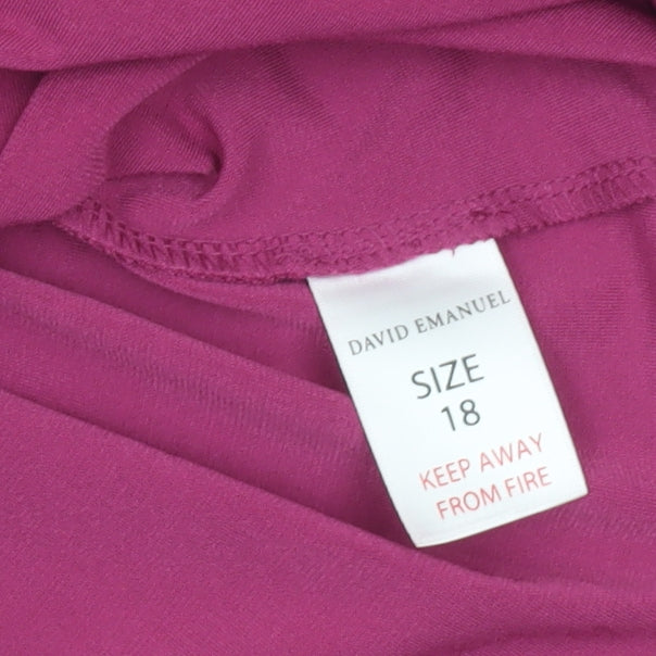 David Emanuel Womens Pink Size 18 Cowl Neck 3/4 Sleeve Blouse