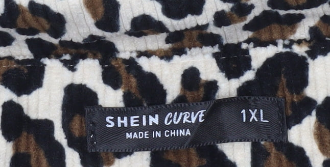 SHEIN Curve Women’s Brown Leopard Print Plus Size 18 Sleeveless Mini Dress
