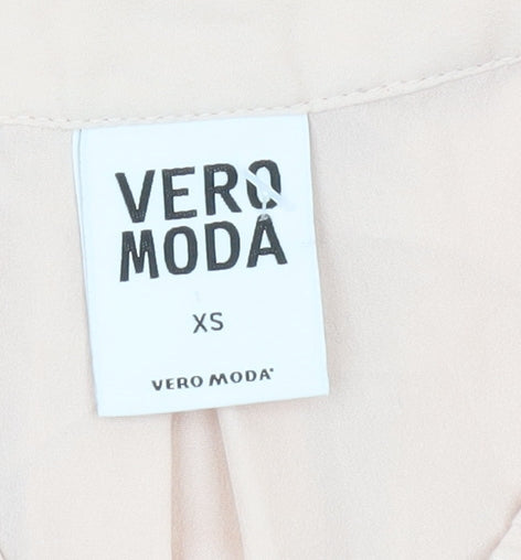 Vero Moda Womens Beige XS Tunic Blouse 3/4 Sleeve V-Neck