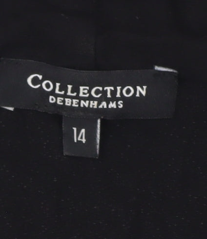 Debenhams Women’s Black Cropped Jersey Blouse Size 14 Long Sleeve