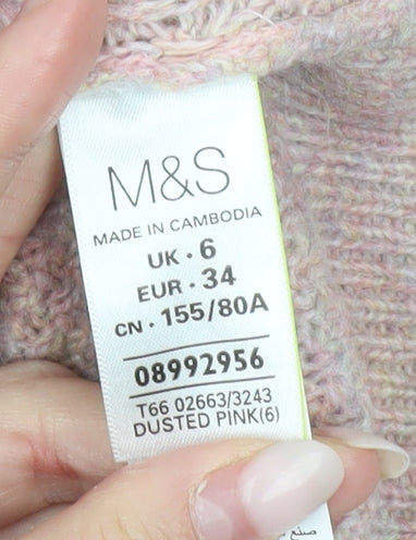 Marks & Spencer Women’s Pink Cable Knit Jumper Size 6