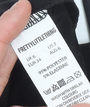 PRETTYLITTLETHING Women’s Black Size 6 Midi Slip Dress