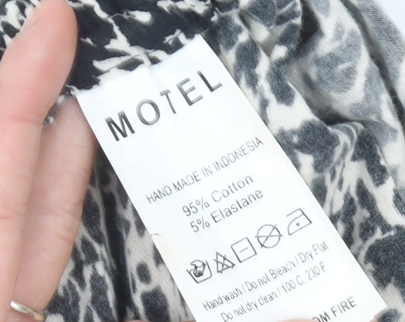 Motel Rocks Womens Black Animal Print Bodycon Mini Dress S