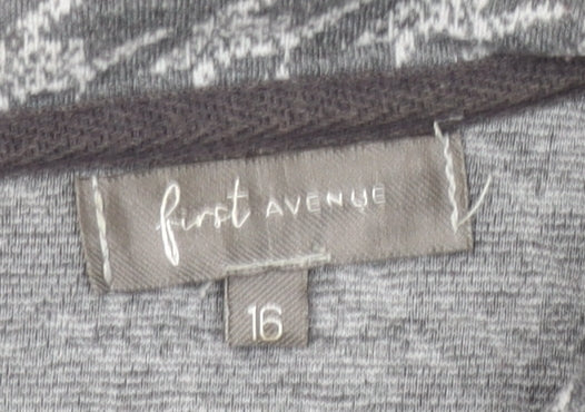 First Avenue Women’s Grey Houndstooth Shift Dress Size 16