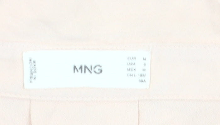Mango Women’s Beige Button-Up Blouse Size 10 Long Sleeve