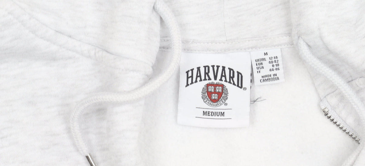 Primark Women’s Grey Cropped Harvard Hoodie Jacket Size 12