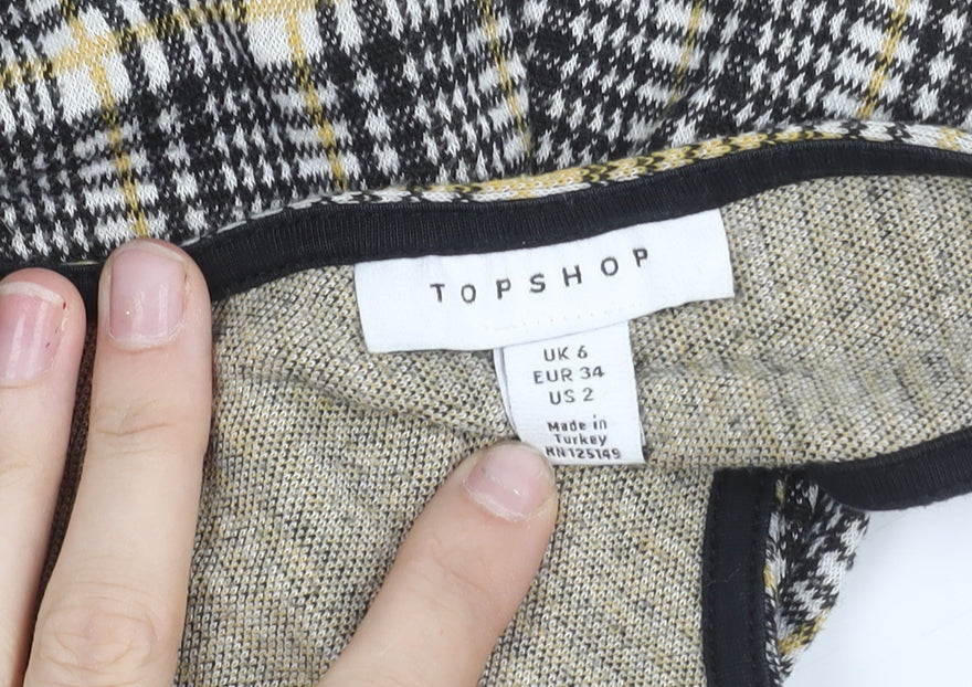 Topshop Women’s Multicoloured Check Pinafore Mini Dress UK 6