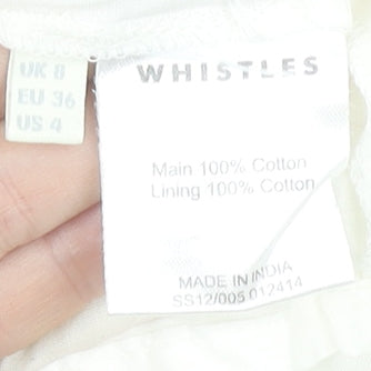 Whistles Women’s Ivory Cotton Shift Dress Size 8 Knee Length