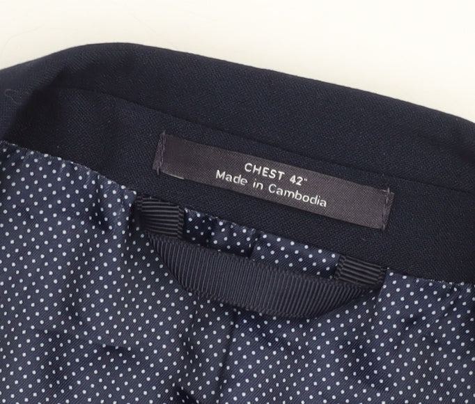 Marks & Spencer Men's Blue Slim Fit Blazer Jacket 42 Chest XL