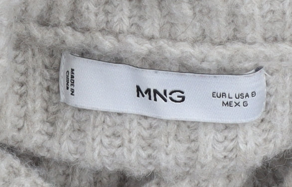 MNG Women’s Beige Roll Neck Long Sleeve Pullover Jumper L
