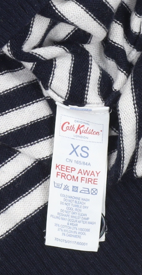 Cath Kidston Womens XS Multicoloured Striped Crew Neck Jumper