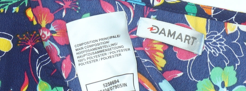Damart Women’s Multicoloured Floral Wrap Dress Size 18 Knee Length