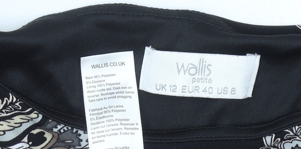 Wallis Petite Women’s Black Paisley Sheath Dress Size 12