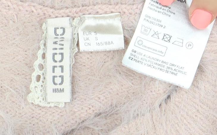 H&M Divided Women’s Pink Crew Neck Cable Knit Pullover Jumper Size S