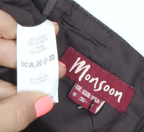 Monsoon Women’s Brown Size 8 Long Slip Dress Formal Cocktail