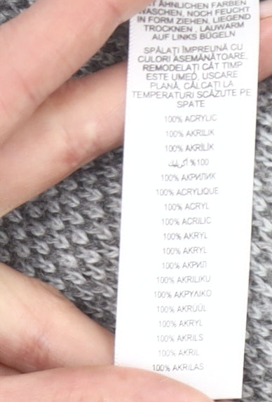 Debenhams Women Grey Checked Cardigan Size 14 Long Sleeve Acrylic