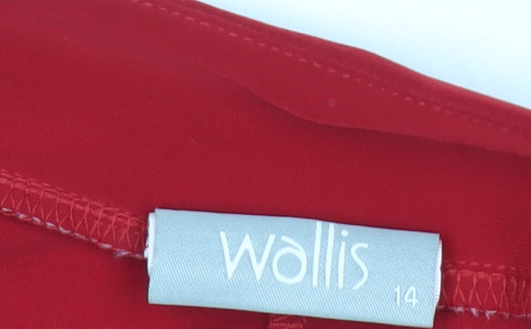Wallis Women Red Shift Dress Size 14 Party Cocktail Beaded