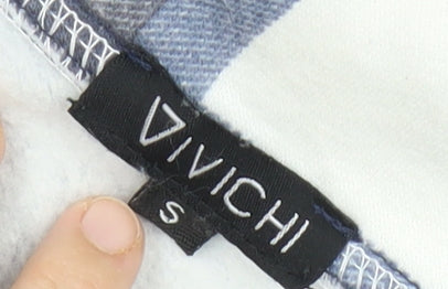 Vivichi Men’s Blue Grey Check Flannel Jacket Size S Casual