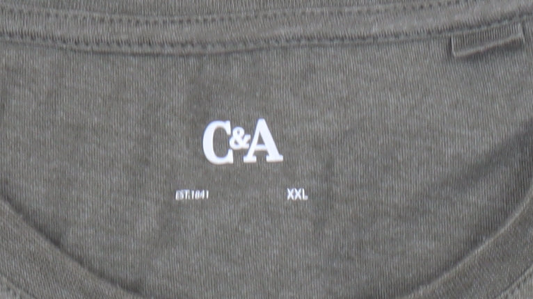 C&A Men's Green 2XL Graphic Outdoor Nature Cotton Blend T-Shirt