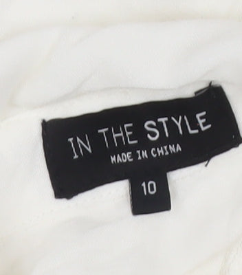In The Style Women’s White Size 10 Shirt Dress Puff Sleeve