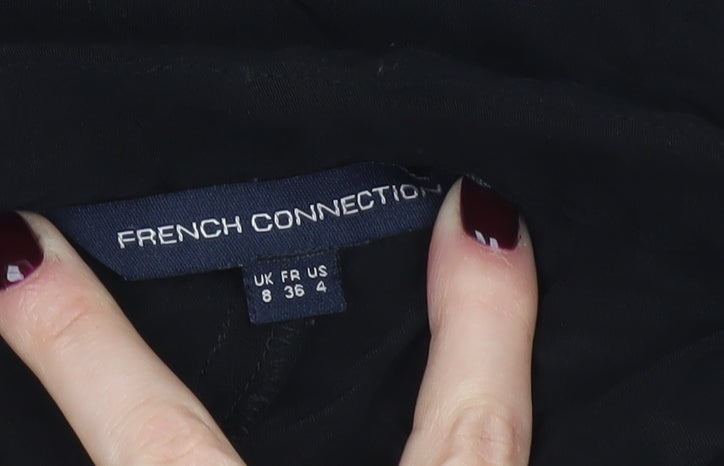 French Connection Women’s Black Viscose Straight Trousers Size 8