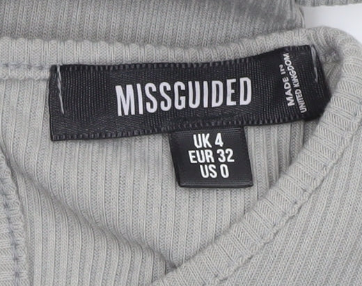 Missguided Women’s Grey Jumpsuit UK 4 Wide Leg Stretch Jersey