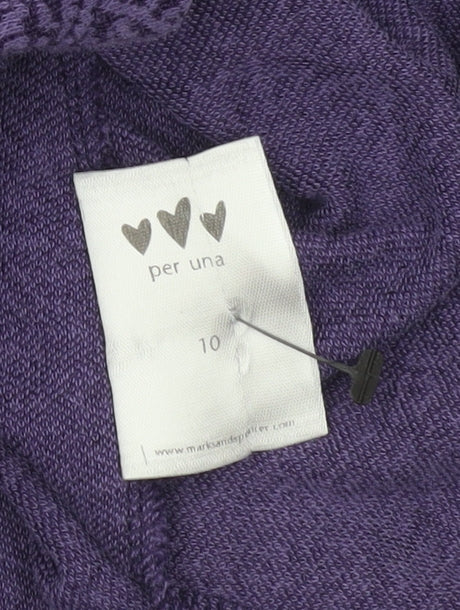 Marks & Spencer Per Una Womens Purple Floral Tunic Blouse Size 10