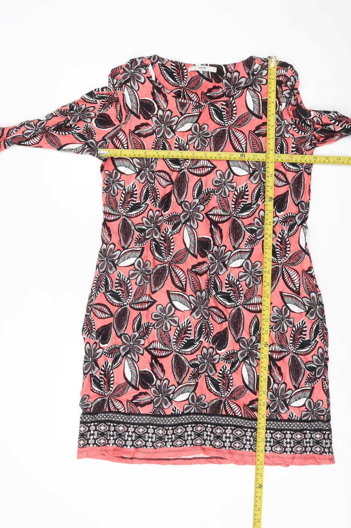 George Women’s Pink Floral Shift Dress Size 12 Knee Length