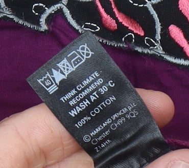 Marks and Spencer Women’s Purple Floral Embroidered Tank Top UK 18