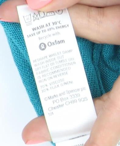 Marks & Spencer Women’s Blue Wrap Cardigan UK 12 Viscose Blend