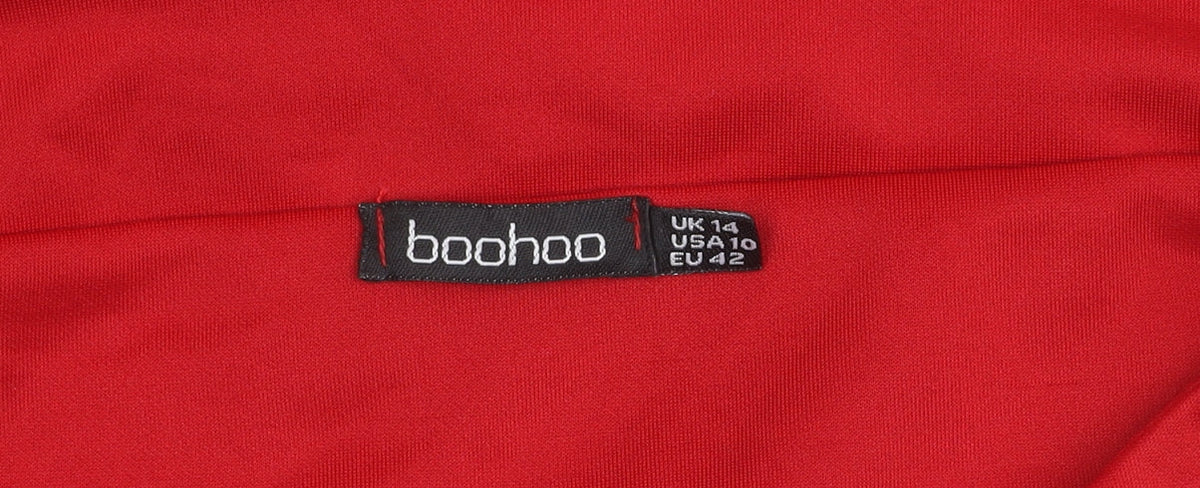 Boohoo Womens Red Cropped Sweetheart Neck Sleeveless Top Size 14