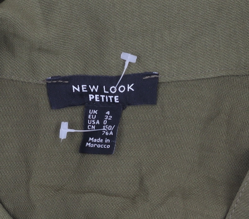 New Look Women’s Green Petite Size 4 Buttoned Viscose Playsuit
