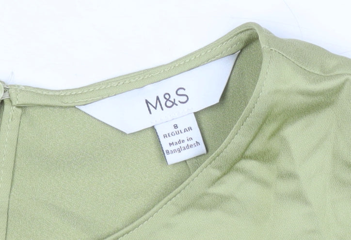 Marks & Spencer Women’s Green Size 8 Regular Fit Blouse
