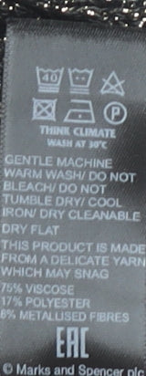 Marks & Spencer Womens Black Knit Boat Neck Blouse Size S