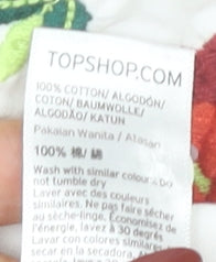 Topshop Womens White Floral Embroidered Cotton Button-Up Shirt UK 6