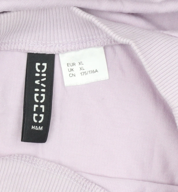 H&M Divided Women Purple XL T-Shirt Dress Casual Cotton