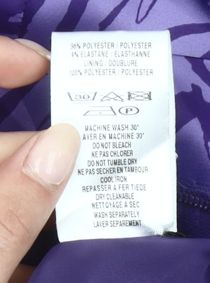 Mindet Petite Women’s Purple Sheath Dress Size 10 Knee Length Ruched