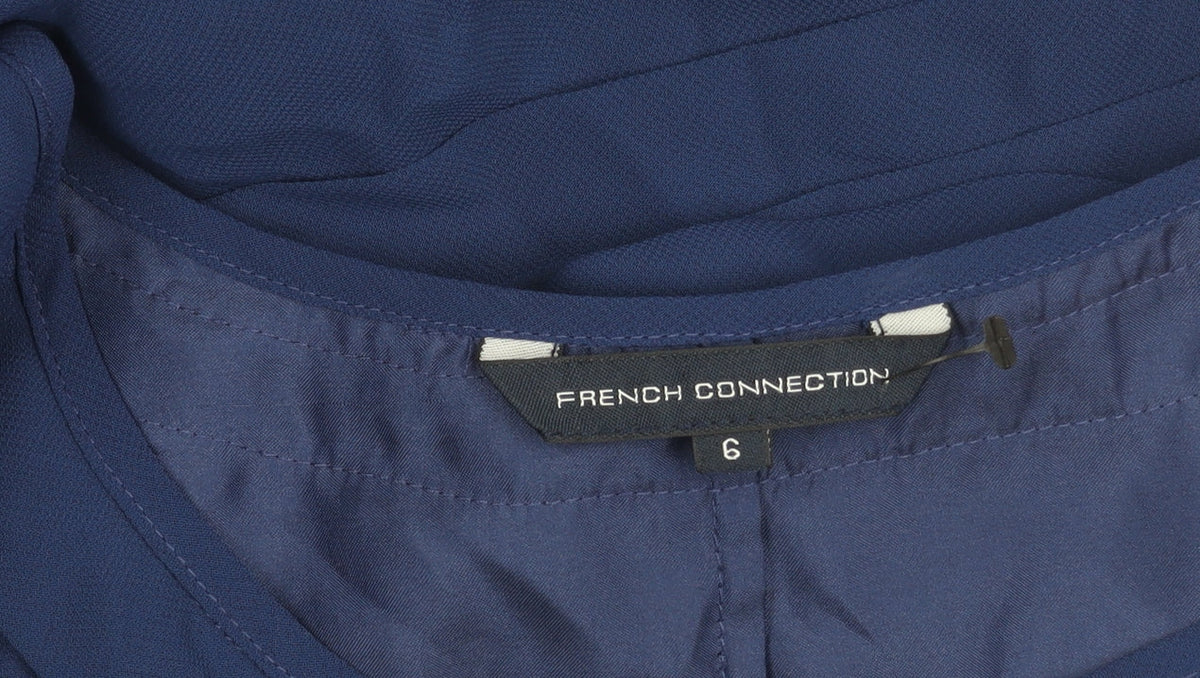 French Connection Women’s Blue Sheath Dress Size 6 Pleated Short