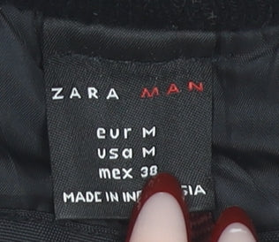 Zara Man Black Bomber Jacket Men's M Regular Fit Polyester