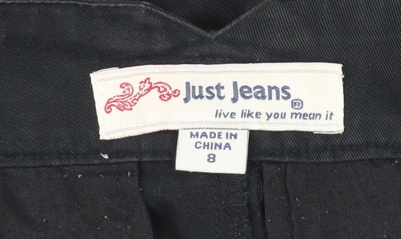 Just Jeans Women’s Black Chino Shorts Size 8 Cotton Belted