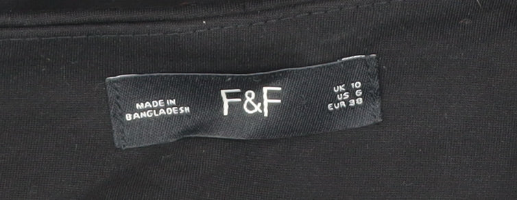 F&F Women’s Black Size 10 Pencil Skirt with Zip Detail
