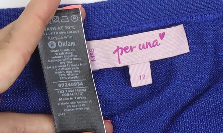 Marks & Spencer Per Una Women’s Blue Knit Cardigan Size 12