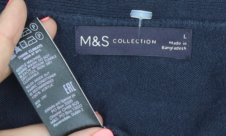 Marks & Spencer Women's Blue L Cardigan Knit Long Sleeve