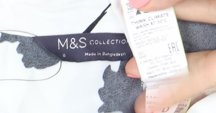 Marks & Spencer Women's Black White Floral Button-Up Shirt S